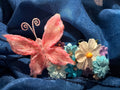 Whimsical Pink Butterly and Floral Hair Clip
