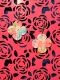 Pastel Floral Print Dangle Earrings in Flower Shape