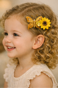 Whimsical Gold Butterly and Floral Hair Clip