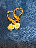 Daisy Dangle Earrings in Pastel Blue
