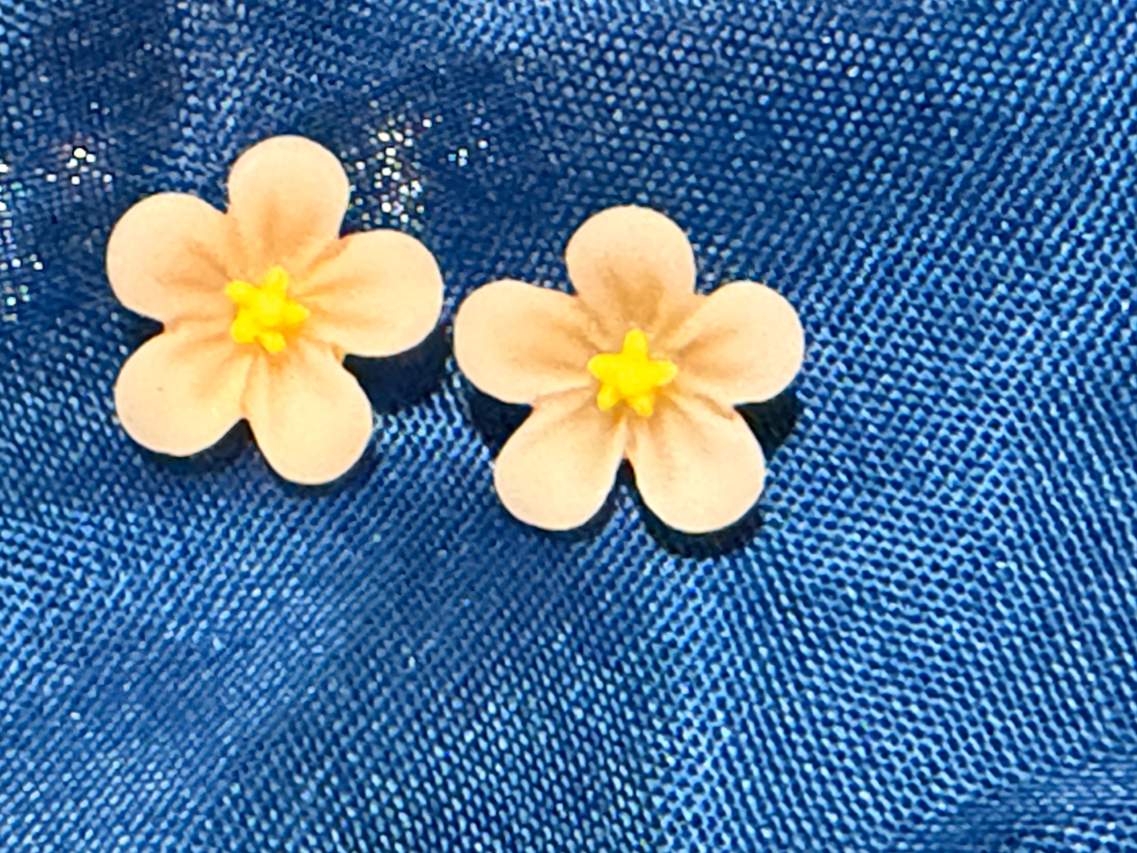 Cherry Blossom Stud Earrings in Peach