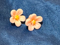 Cherry Blossom Stud Earrings in Pastel Pink