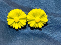 Crysanthemum Stud Earrings in Lime Green