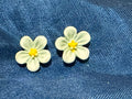 Cherry Blossom Stud Earrings in White
