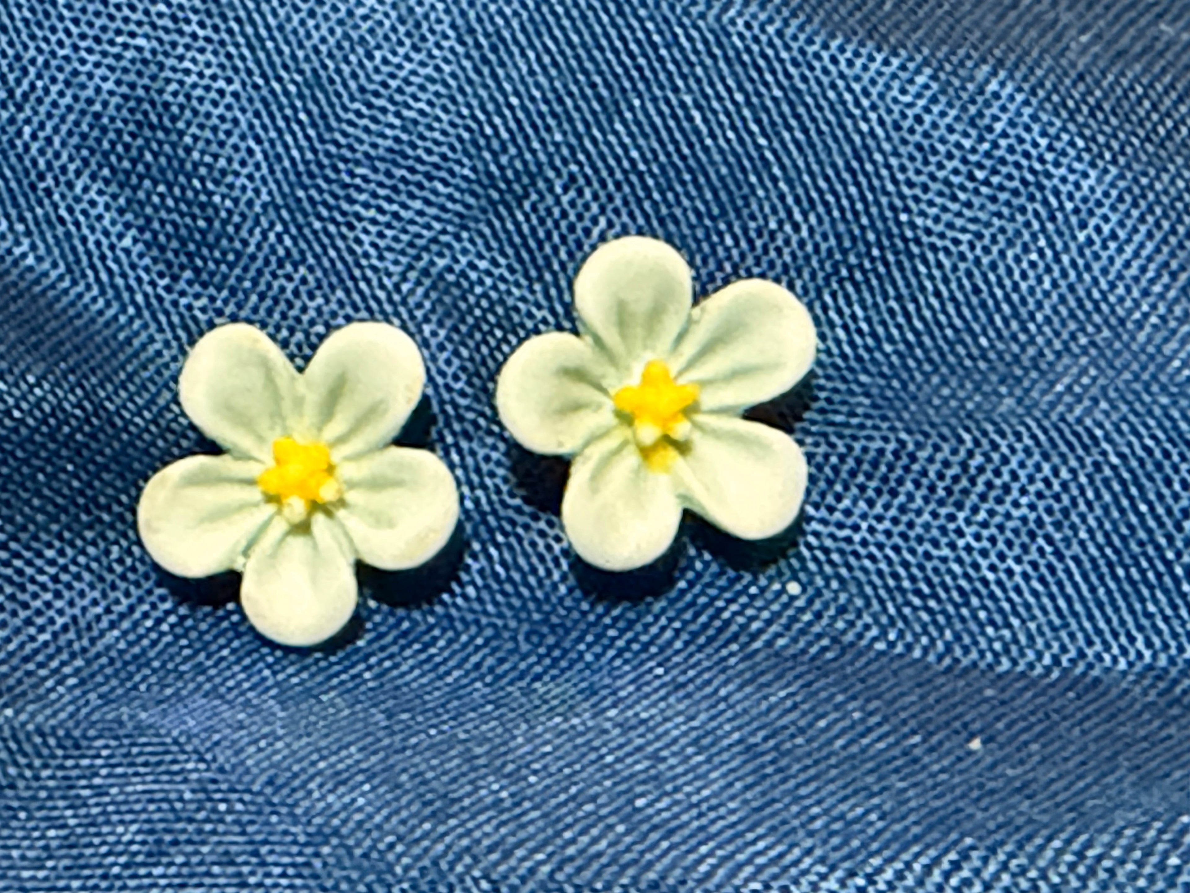 Cherry Blossom Stud Earrings in White