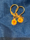 Daisy Dangle Earrings in Bright Yellow